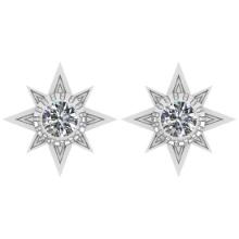 CERTIFIED 1.55 CTW ROUND E/SI2 DIAMOND (LAB GROWN Certified DIAMOND SOLITAIRE EARRINGS ) IN 14K YELL