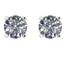 CERTIFIED 0.45 CTW ROUND J/SI2 DIAMOND (LAB GROWN Certified DIAMOND SOLITAIRE EARRINGS ) IN 14K YELL