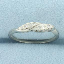 Vintage Diamond Band Ring In 14k White Gold