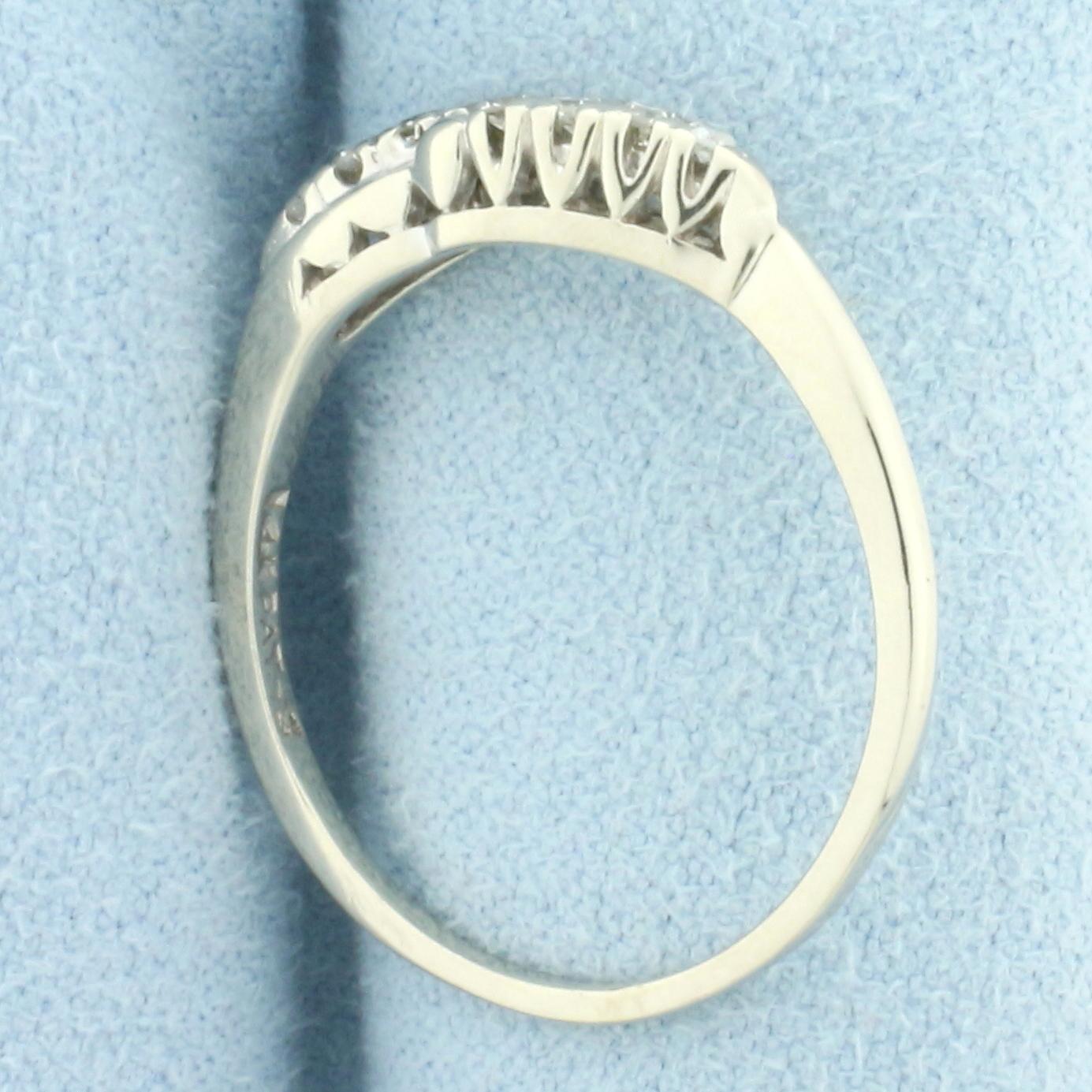 Vintage Diamond Band Ring In 14k White Gold