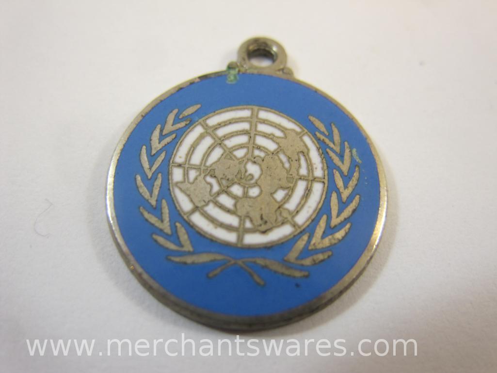 Sterling Silver United Nations Logo Pendant/Charm, 2.7 g
