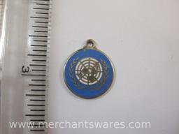 Sterling Silver United Nations Logo Pendant/Charm, 2.7 g