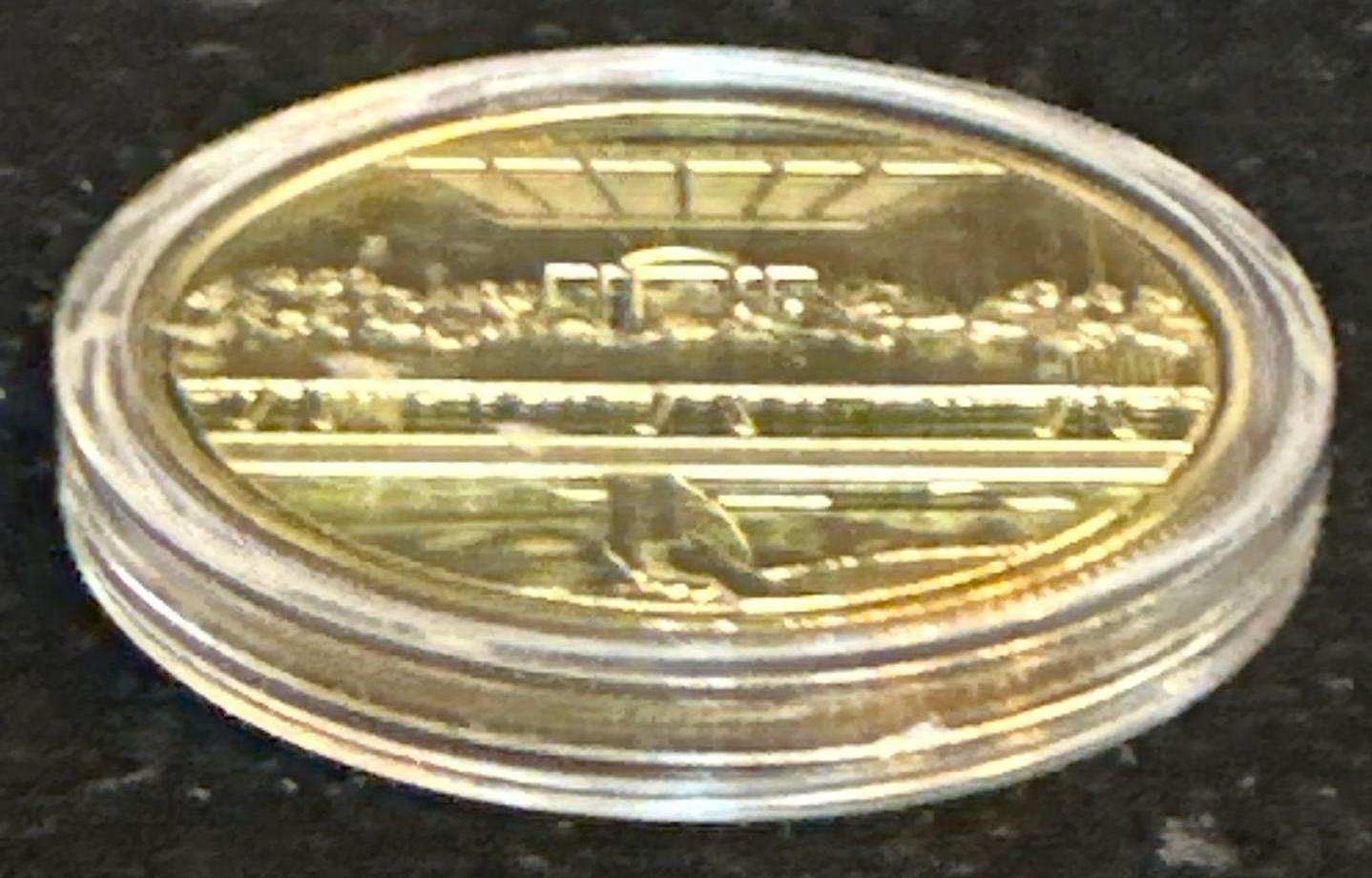 24kt Gold Plated Easter Coin 1 1/2" Diameter 3 Millimeter Thick 3d