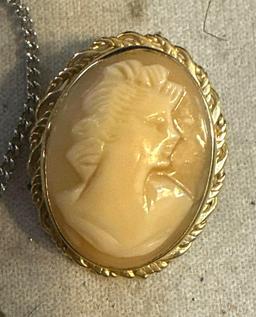 Cameo Made by Dexille 1/20th 12k, mini Cameo Necklace and Custom cameo on chain