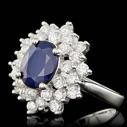 14k Gold 2.00ct Sapphire 1.45ct Diamond Ring