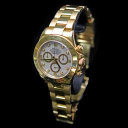 Rolex Daytona 40mm 18K Yellow Gold MOP Diamond Dial Mens Wristwatch