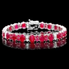 14k Gold 24.8ct Ruby 1.25ct Diamond Bracelet