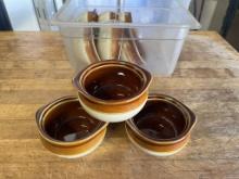 Brown/Tan Ceramic Soup Bowls