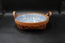 Hen Pottery Basket with Dish Insert