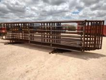 (10) Free Standing 24Ft Fence Panels (1) w/ 12Ft Gate