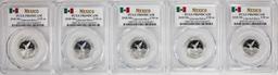 Lot of (5) 2018-Mo Mexico Proof 1/10 oz Silver Libertad Coins PCGS PR69DCAM