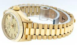 Rolex Ladies 18K Yellow Gold Champagne Index President Wristwatch