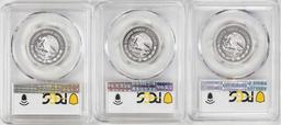 Lot of (3) 2016-Mo Mexico Proof 1/4 oz Silver Libertad Coins PCGS PR69DCAM