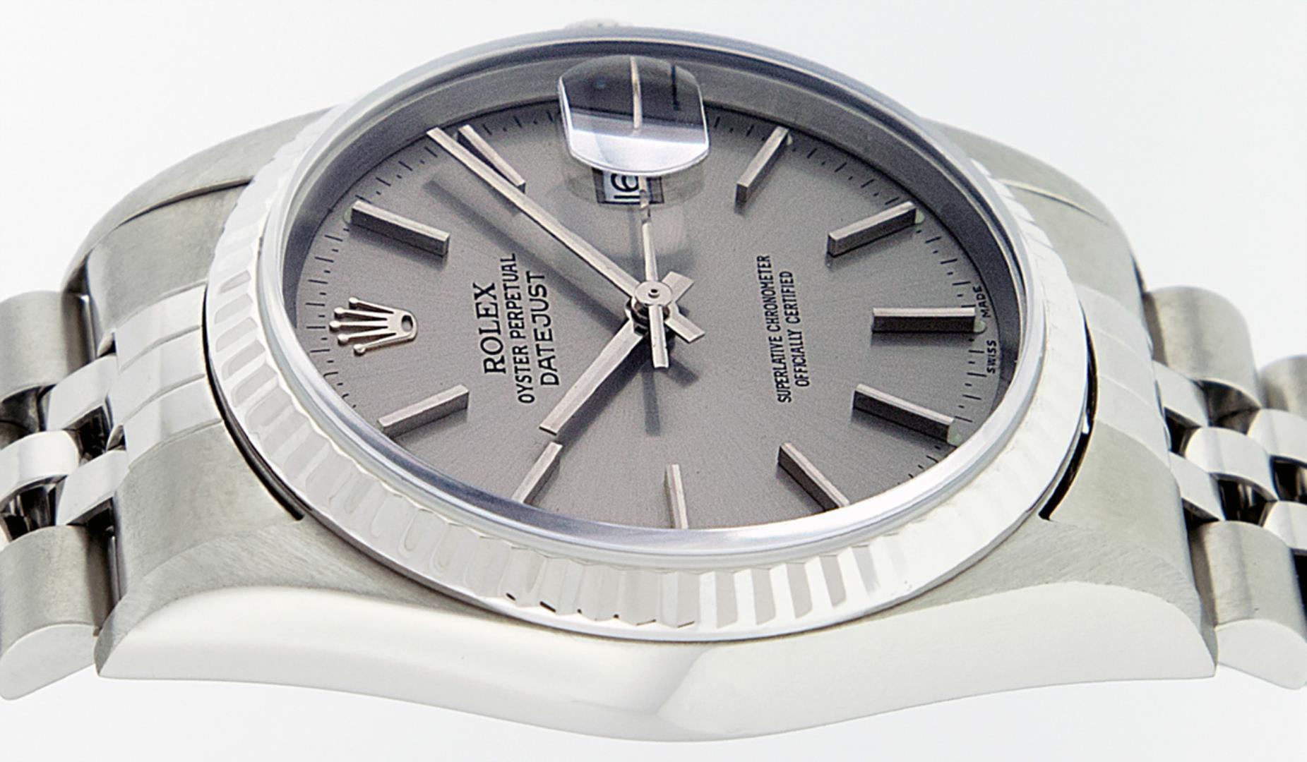 Rolex Men's Stainless Steel Gray Index Datejust Wristwatch