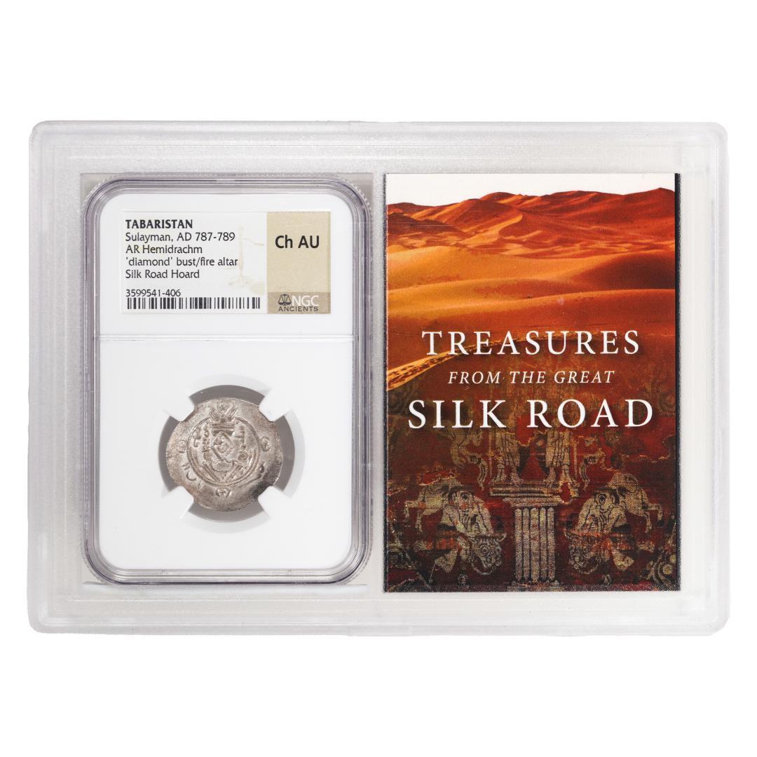 Tabaristan 787-789 AD Sulayman AR Hemidrachm Ancient Coin NGC Ch AU Story Box