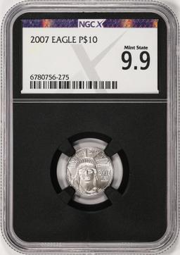 2007 $10 Platinum American Eagle Coin NGCX Mint State 9.9