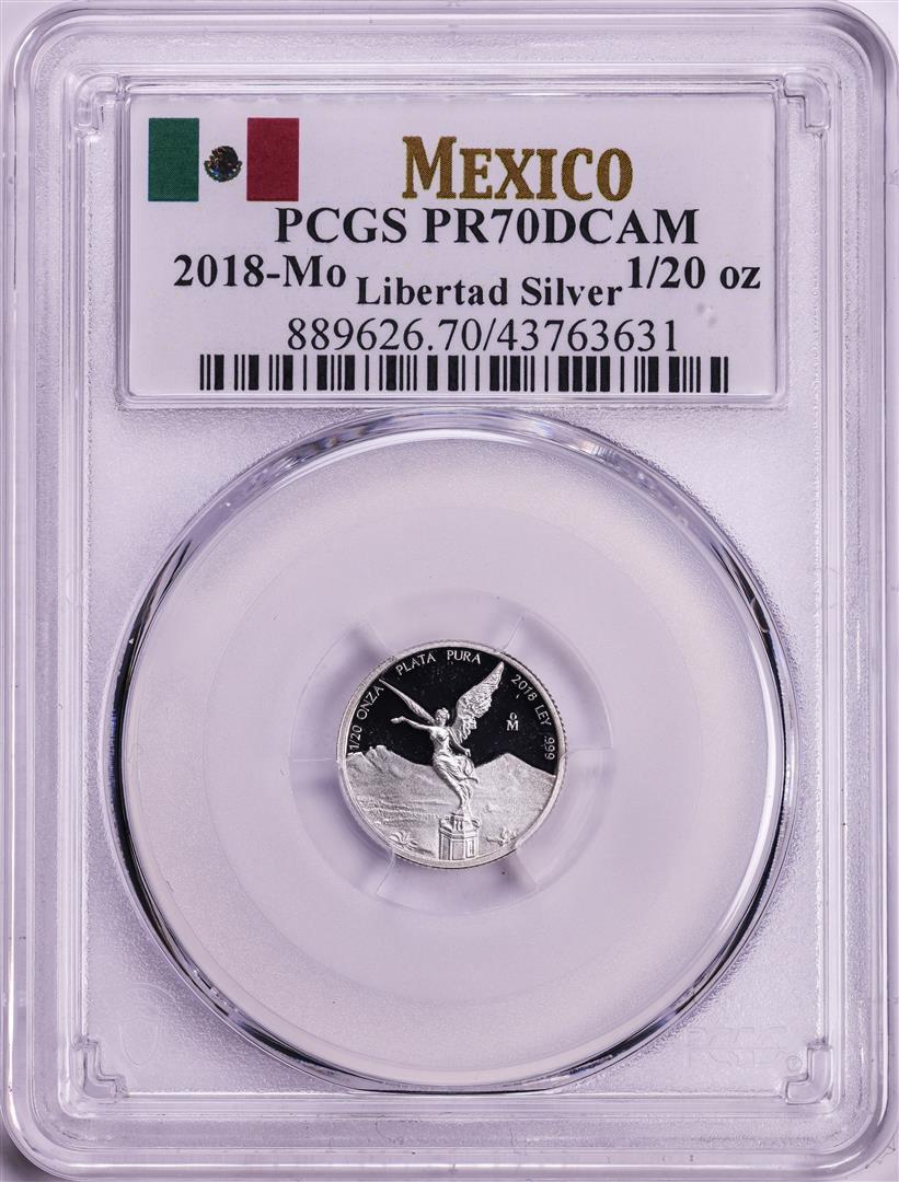 2018-Mo Mexico Proof 1/20 oz Silver Libertad Coin PCGS PR70DCAM