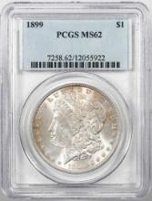 1899 $1 Morgan Silver Dollar Coin PCGS MS62