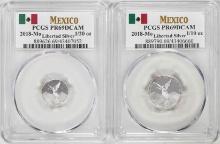 Lot of 2018-Mo Mexico Proof 1/20 and 1/10 oz Silver Libertad Coins PCGS PR69DCAM
