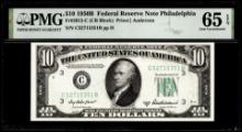 1950B $10 Federal Reserve Note Philadelphia Fr.2012-C PMG Gem Uncirculated 65EPQ