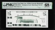 Circa 1970's Lincoln Memorial Giori Test Note PMG Superb Gem Uncirculated 68EPQ