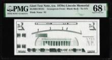 Circa 1970's Lincoln Memorial Giori Test Note PMG Superb Gem Uncirculated 68EPQ