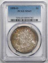 1898-O $1 Morgan Silver Dollar Coin PCGS MS65 Nice Toning