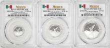 Lot of 2016-Mo Mexico Proof 1/20, 1/10 and 1/4 oz Silver Libertad Coins PCGS PR69DCAM