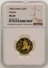 1985 China 25 Yuan Panda Gold Coin NGC MS69