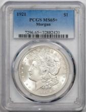 1921 $1 Morgan Silver Dollar Coin PCGS MS65+