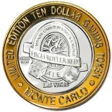 .999 Fine Silver Monte Carlo Las Vegas, Nevada $10 Limited Edition Gaming Token