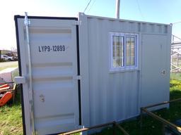 9' Storage Container/Office, 7'4'' Wide with Walk Thru Door and Window on O