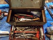 20'' Steel Toolbox w/Good Selection Of Tools, Wrenches, Sockets, Etc
