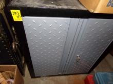 (2) Stack-on Wall Cabinets, Grey and Black (One Must Be UnScrewed From Wall