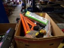 Box Of Misc Items - Speed Square, Zip Ties, Shrink Tubing, Allen Wrenches,