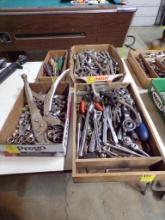 (4) Boxes of Assorted Tools-Sockets, Wrenches, Ratchets, Nut Drivers, Ext