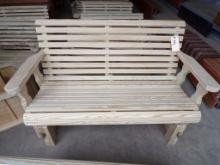 48'' Unstained Roll Back Glider Bench