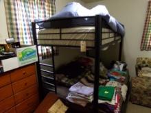 Futon Bunk Bed Frame, Blac, With Folding Desk on One End, Buyer to Disassem