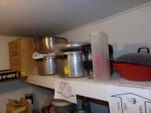 Contents of Top Shelf on Right, Ice Cream Freezer, Stainless Bowls, Pressur