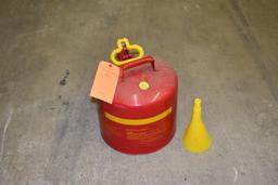 EAGLE 5 GALLON GAS CAN W/FUNNEL SAFETY CAN