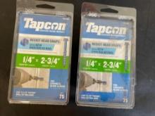 Tapcon concrete screws anchors 1/4?x2-3/4? qty 75