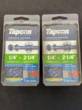 Tapcon concrete anchor qty 25 1/4?x2-1/4?