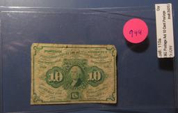 1862 TEN CENT POSTAGE CURRENCY VF