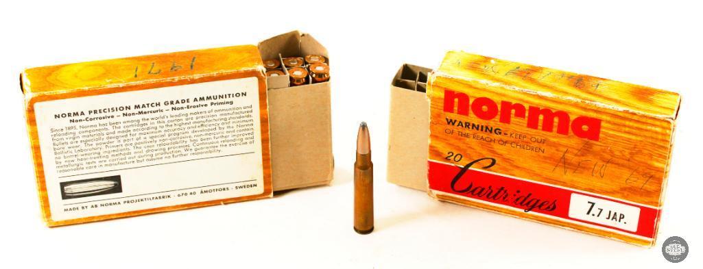 34 Rounds Norma 7.7 Japanese 180gr SPBT Ammunition