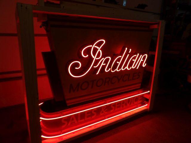 Indian Motorcycle Sales and Service Neon Sign
