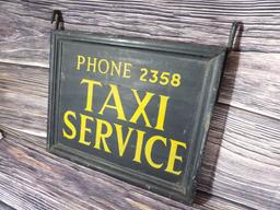 Early Wooden Taxi Service Sign