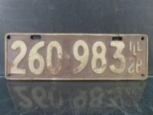 1928 Illinois License Plate