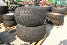 TWO GALAXY 22.5LLX16.1 TURF TIRES WITH UNVERFERTH 8 BOLT RIMS (UNUSED)