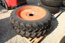 TWO KLEBER 230/95R32 TIRES WITH 6 BOLT RIMS