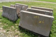 6 5' Concrete Jersey Barriers